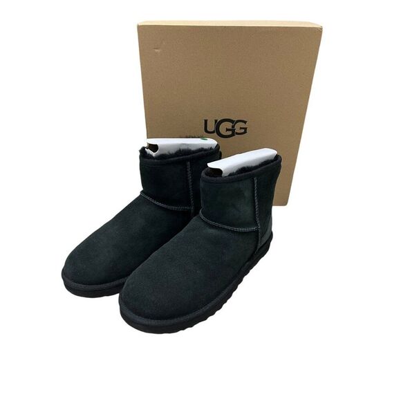 UGG Classic Mini II Stitch Water Resistant Ankle Booties Black Size 9 NWT - Picture 1 of 9